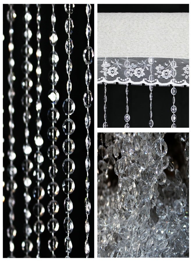 YaoYue Crystal Beaded Curtain Door Curtain 36 x 79 Inches 22 Strands Acrylic Hanging Door Beads Room Divider for Doorway Window Living Room Bedroom Wall Closet Home Decor (White,1 Panel) - Image 5